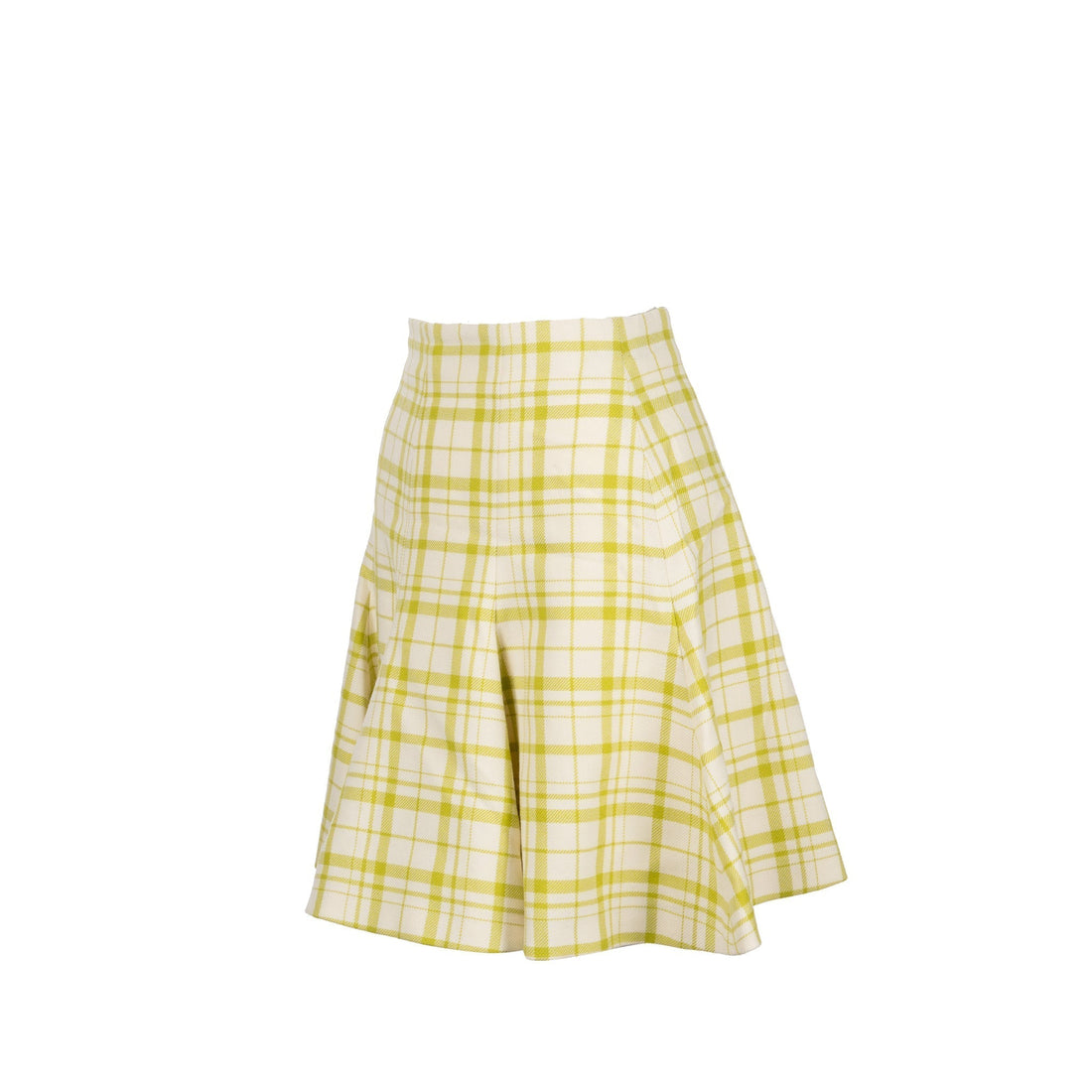Top quality Dior Size 36 Pop Check Skirt Virgin Wool Light Green/ White