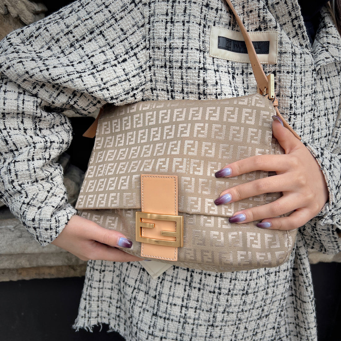 Fendi Zukka Mamma Baguette Shoulder Bag TWS