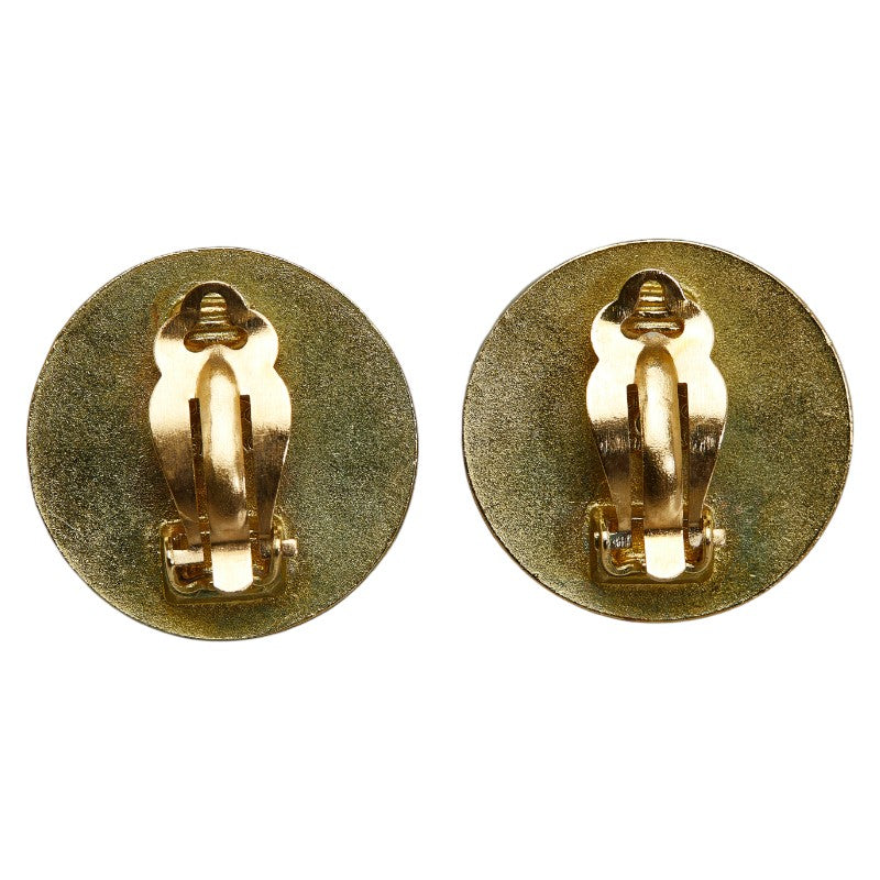 Chanel Coco Round Earring Gold Black   Chanel