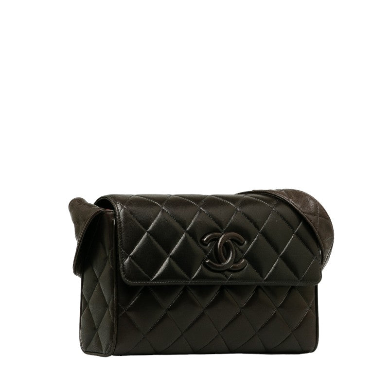 Chanel mattresses Cocono mark sloping shoulder bag brown ram s ladies CHANEL