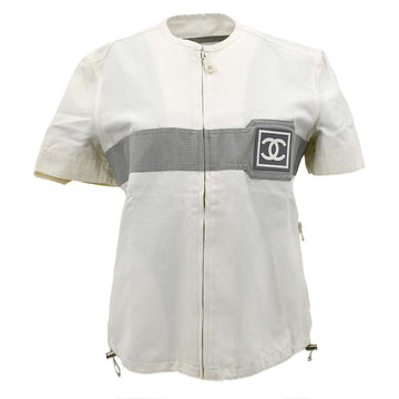 Chanel Spring 2001 Sport Line Zip Up Jacket Ivory #38