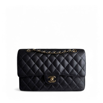 Chanel Classic Flap Medium - Togo/epsom/caviar/clemence/callfskin/cowhide/lambskin 25CM Quilted Black Gold Hardware Series 19