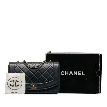 Chanel Matrases Cocono mark Diana 25 Chain houlder Bag Black Leather  Chanel