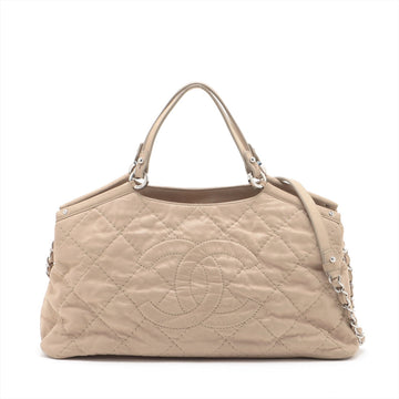 Chanel Wild Stick Leather Chain Shoulder Bag Coco Beige Silver Gold