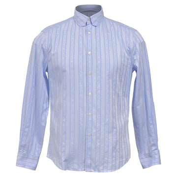 Louis Vuitton Chain Print Regular Fit Long Sleeve Shirt in Light Blue Cotton