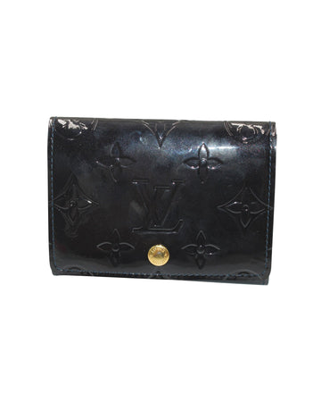 Louis Vuitton Amarante Monogram Business Card Holder in Navy Blue Patent Leather