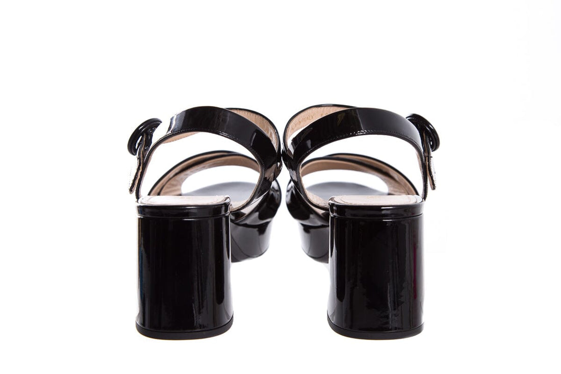 Prada Black  Leather Sandals SZ 39