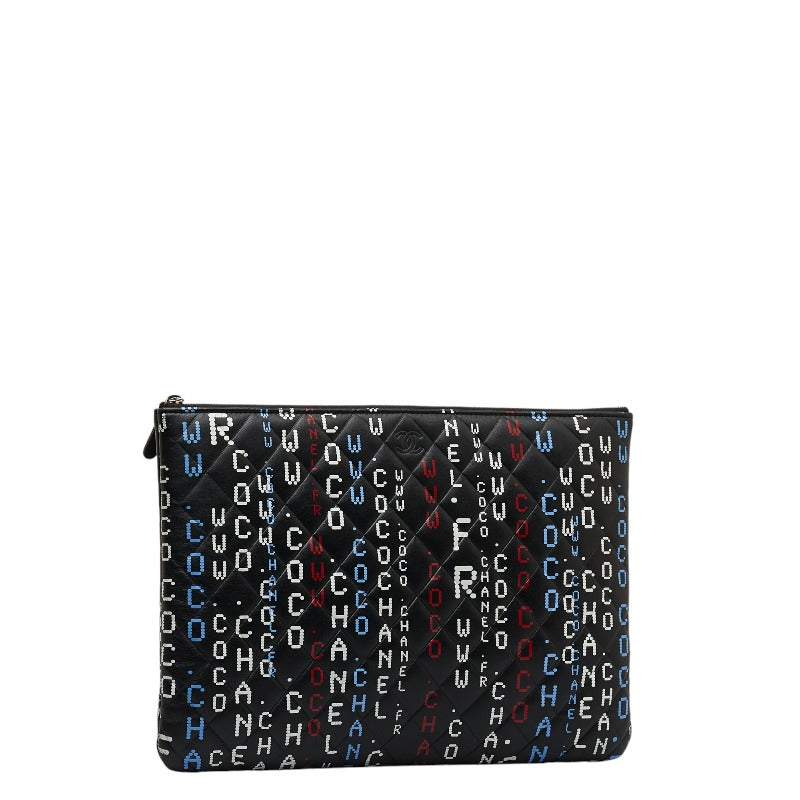 Chanel Matrases Typography Cocono mark econd Bag Cratch Bag Black Multicolor in  CHANEL