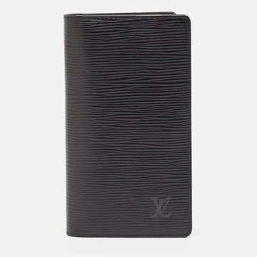 Louis Vuitton Black  Leather Bifold Long Wallet