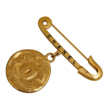 Chanel  Logo Coco Mark Coin Brooch Gold Plated