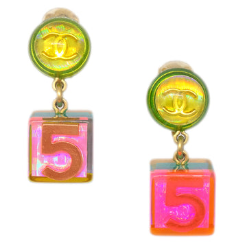 Chanel Dangle Earrings Gold Clip-On 97A
