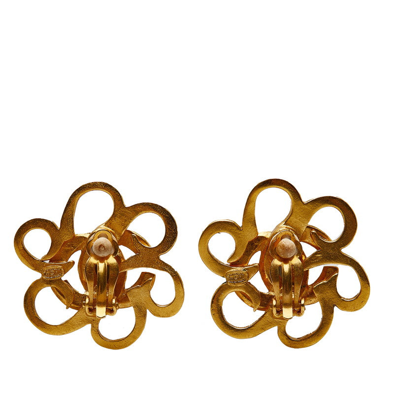 Chanel Flowers Cocono mark Earrings Gold  Ladies Chanel