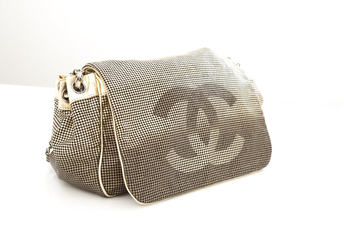 Chanel 2006/2008 COCO no mark Gold Perforated Lambskin Handbag