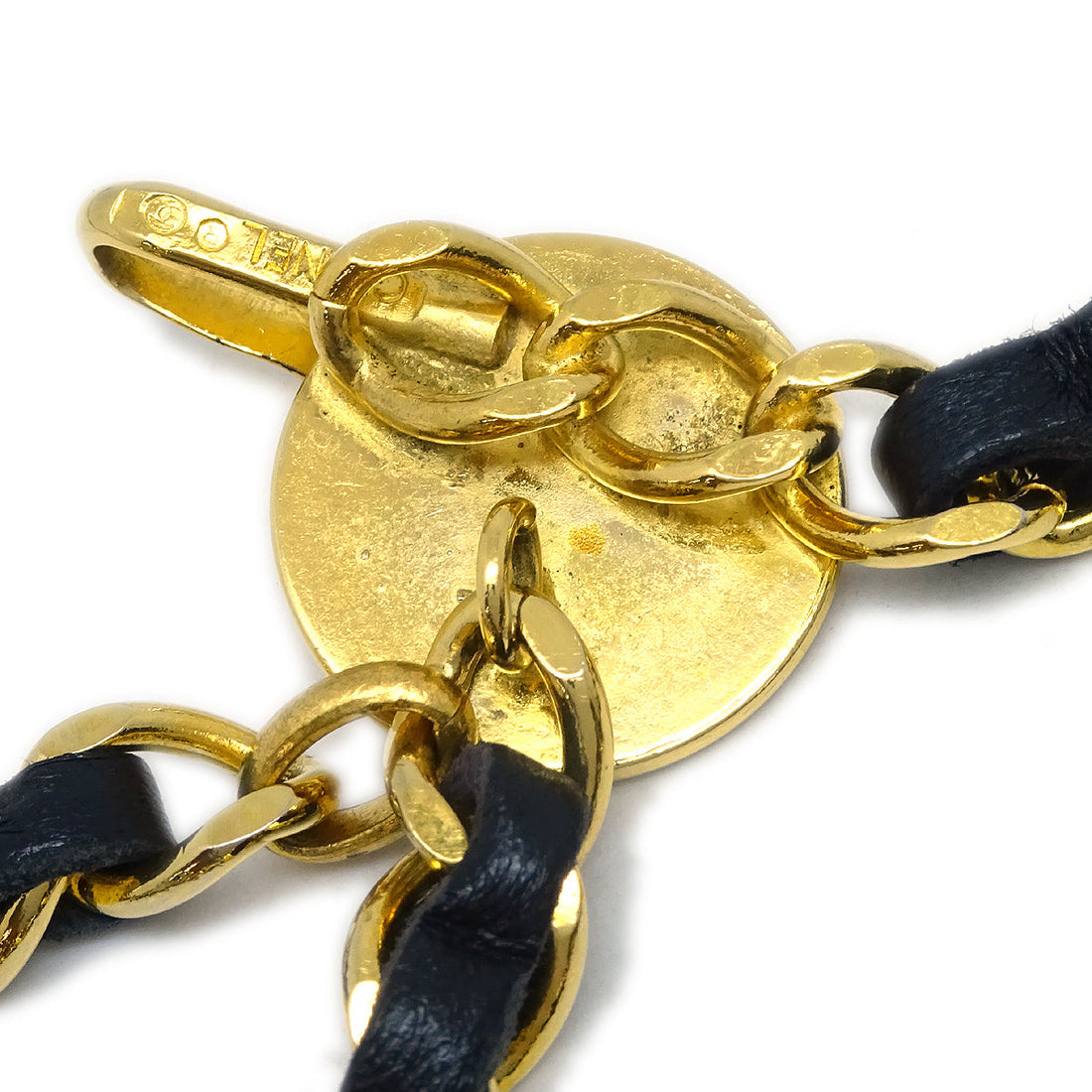 Chanel Medallion Chain Belt Black 1984 Small New