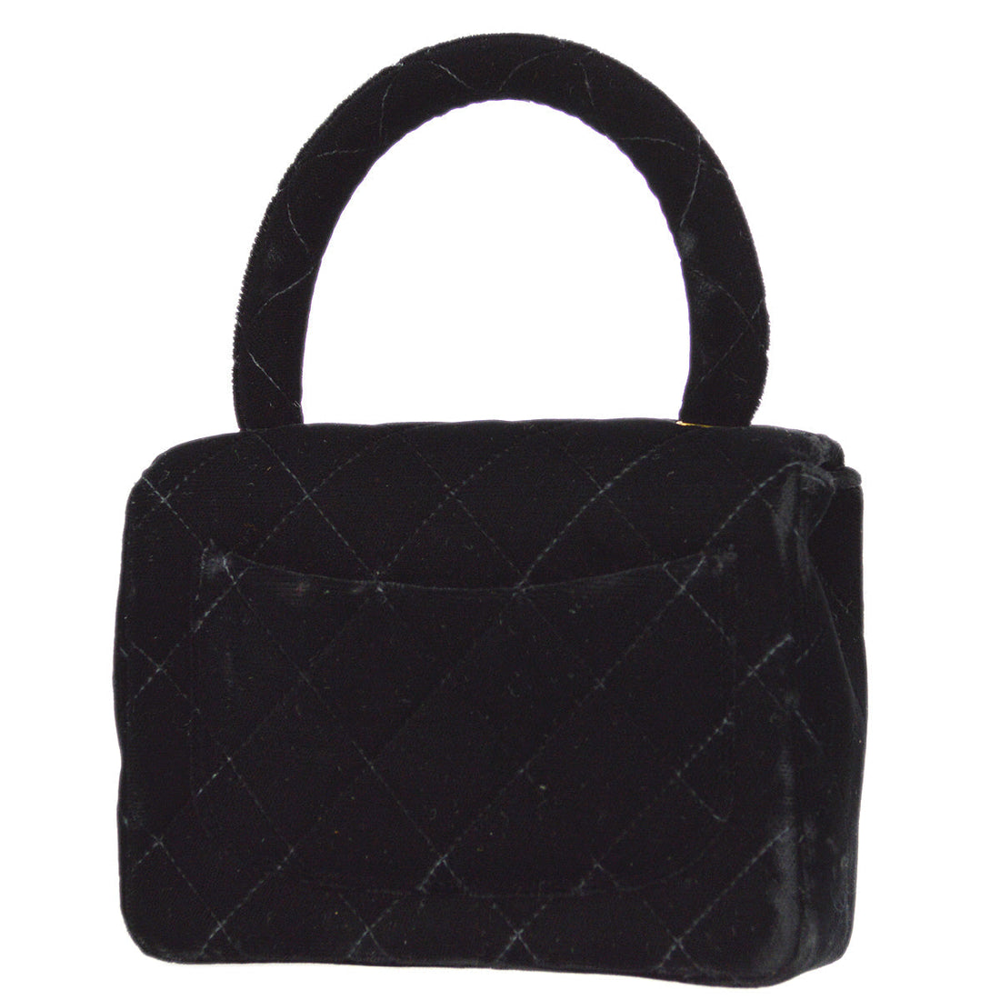 Chanel 1994-1996 Black Velvet Classic Flap Micro Handbag