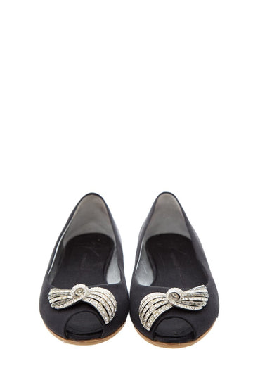 Gippe Zanotti Black Flats SZ 36.5