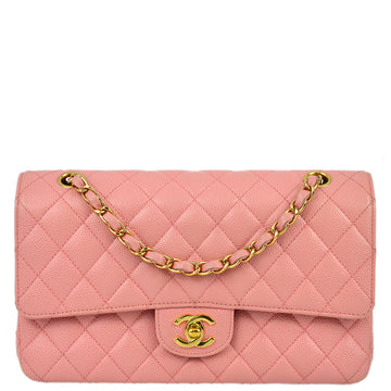 Chanel 2004-2005 Classic Double Flap Medium Pink Caviar