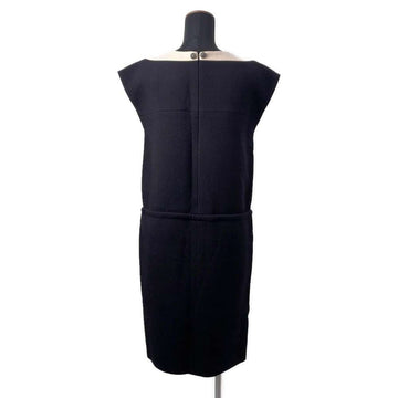 CHANEL Sleeveless dress Size 34 White/BlackP44316 Wool 99% Polyurethane1%