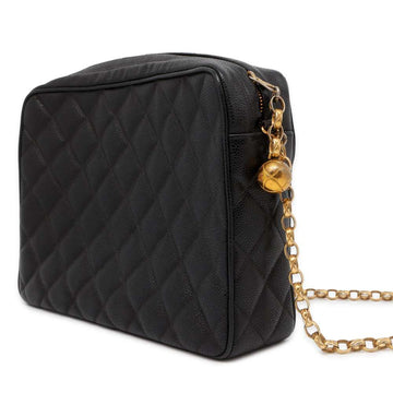 CHANEL Matelasse Diana ChainShoulder Bag Black Caviar Leather