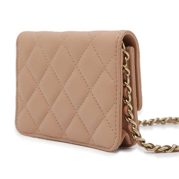 CHANEL Matelasse ChainShoulder Bag Beige AP2727 Lambskin