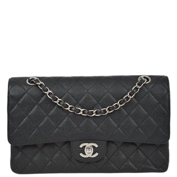 Chanel Black Caviar Medium Classic Double Flap Shoulder Bag