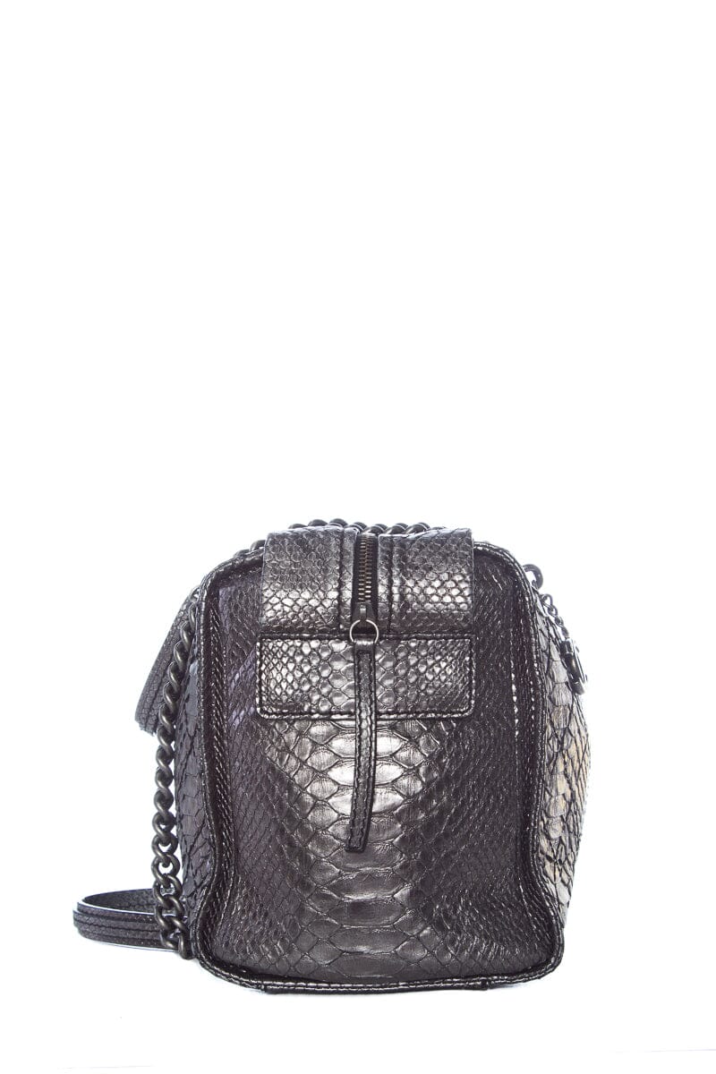Chanel Gunmetal Python Bowler RHW Handbag