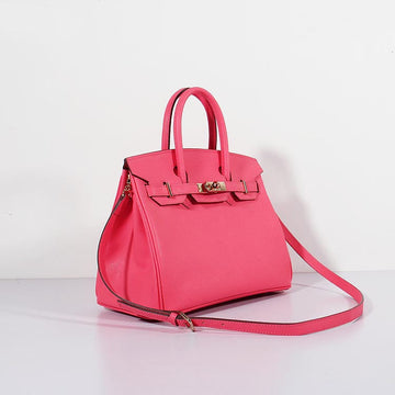 Hermes 30cm Birkin Bag Leather Leather with Strap Rose Lipstick Gold