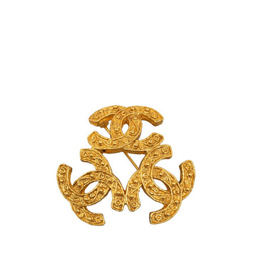 Top Quality Chanel  Coco Mark Triple Brooch Gold Plated