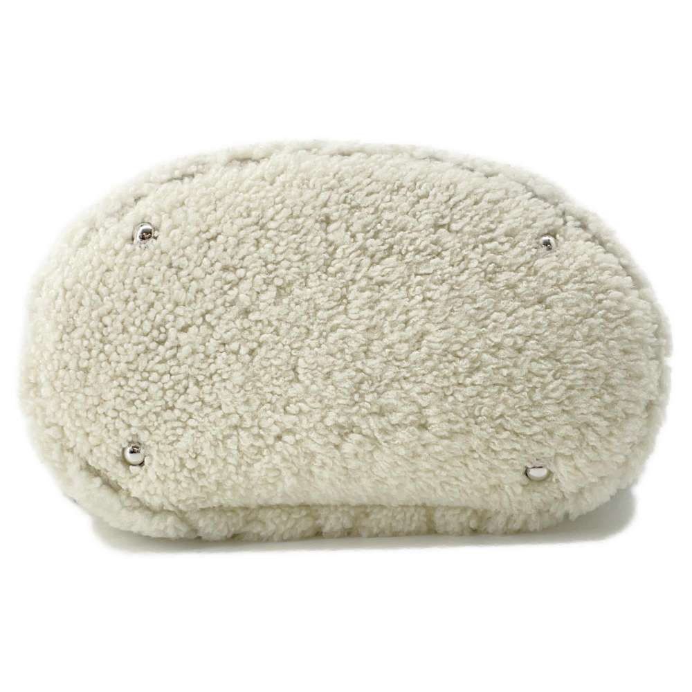CHANEL Coco Neige 2wayShoulder White/Black AS0981 Mouton Tweed Leather
