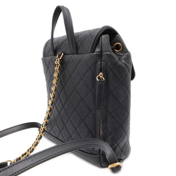 CHANEL CCFiligree Backpack Black A57090 Caviar Leather