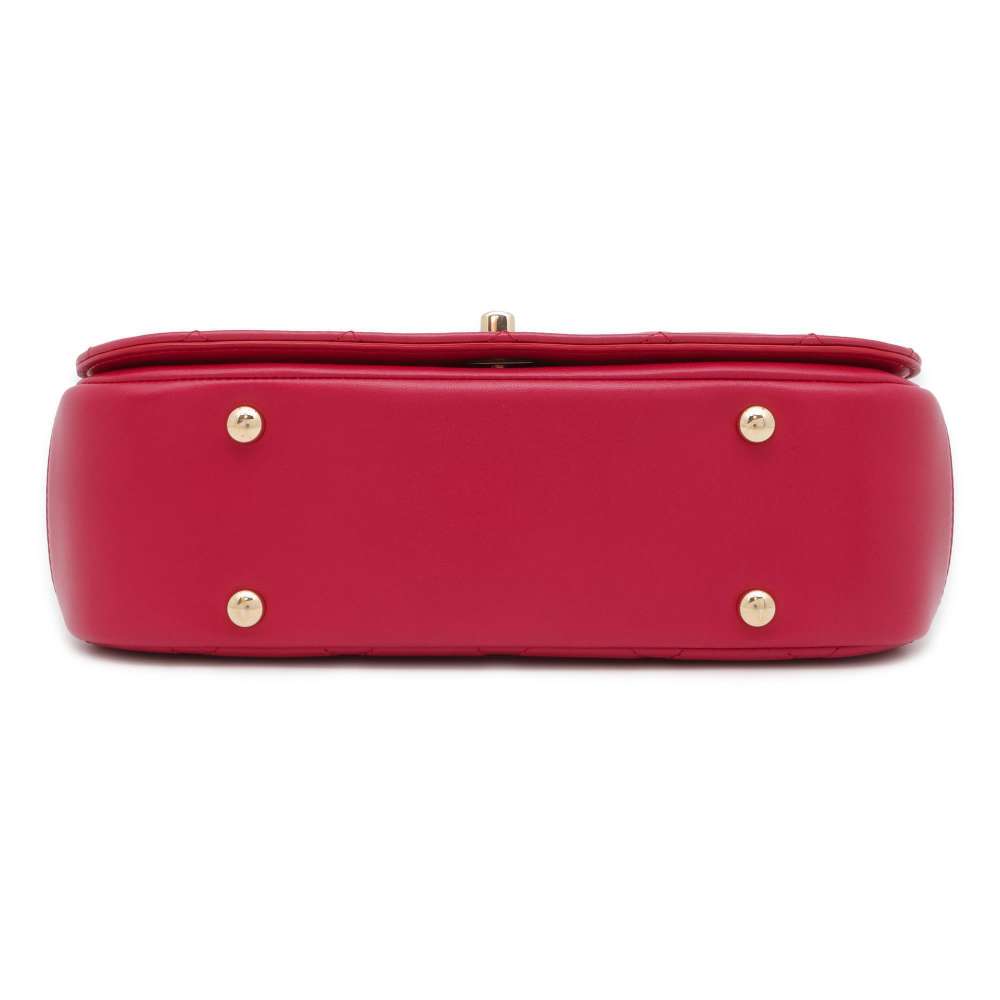 CHANEL Matelasse Top Handle ChainShoulder Pink Lambskin