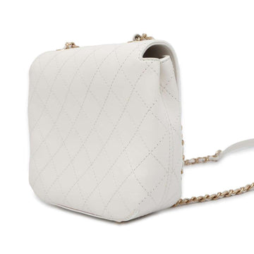 CHANEL Matelasse ChainShoulder Bag White Leather