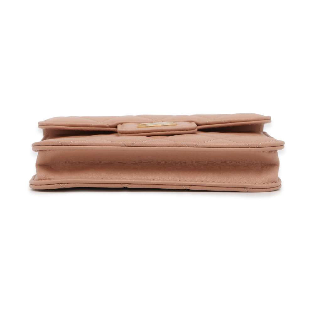 CHANEL Matelasse Top Handle Mini ChainShoulder Beige AP2200 Lambskin