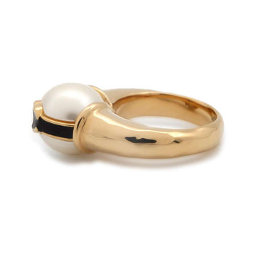 CHANEL CC Logo Pearl Ring Size 53ABD289 Metal Faux Pearl
