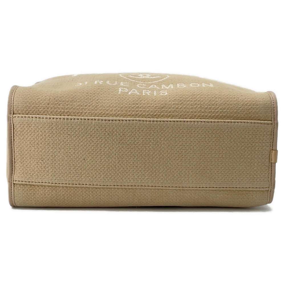 CHANEL Deauville Beige A92750 Canvas Leather