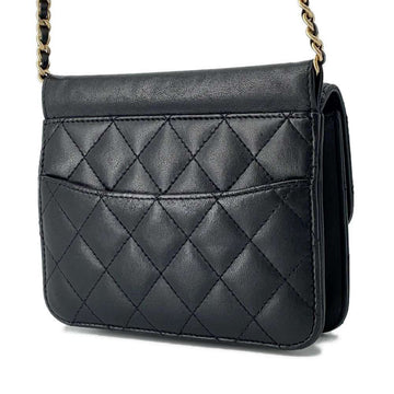 CHANEL Mini Materasse Chain Shoulder Black Lambskin