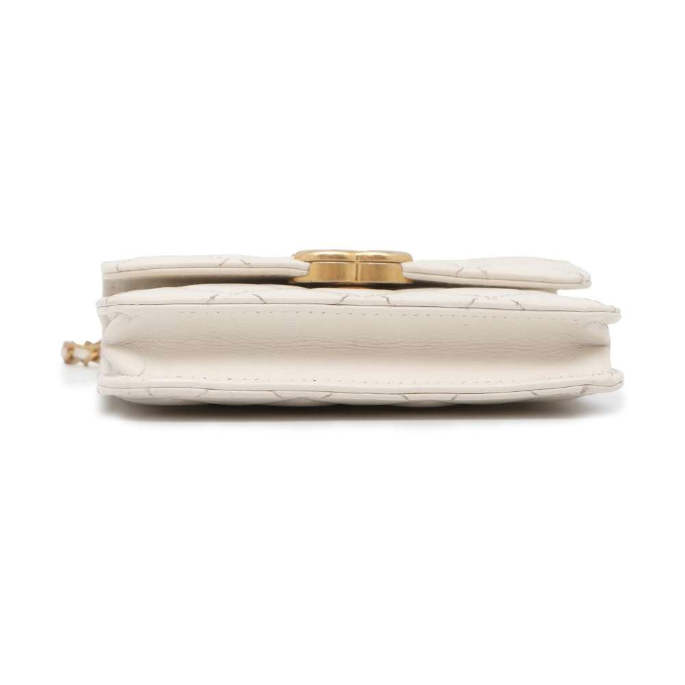 CHANEL Mini Materasse Chain Shoulder White AP2629 Lambskin