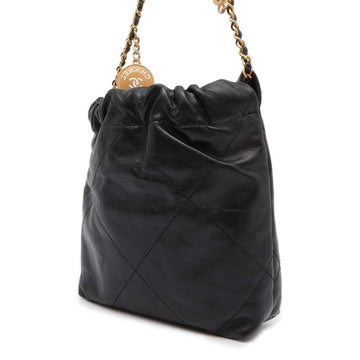 CHANEL CHANEL 22 Shoulder Bag Black AS3980 Shiny Calf Leather