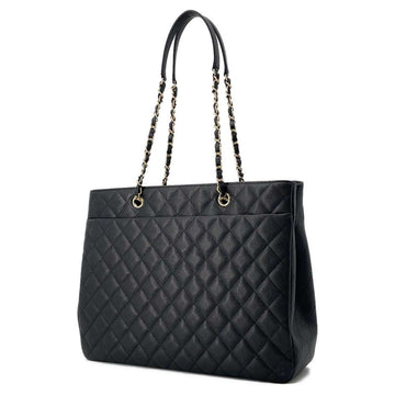 CHANEL Matelasse Large Shopping Bag Black A91046 Caviar Leather Size Large
