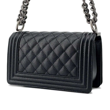 CHANEL Boy Chanel ChainShoulder Bag Black A67085 Caviar Leather Size 20