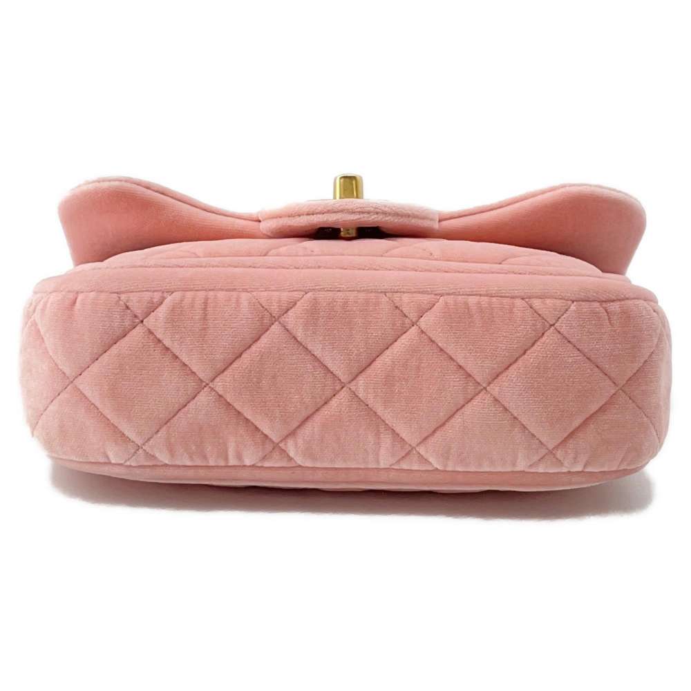 CHANEL Mini Flap Bag Pink AS2957 Velvet Size 19