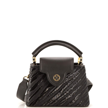 Capucines Bag Sequins with Leather Mini