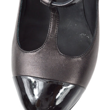 Chanel * Black Ankle Strap Pumps Shoes #35 1/2 C