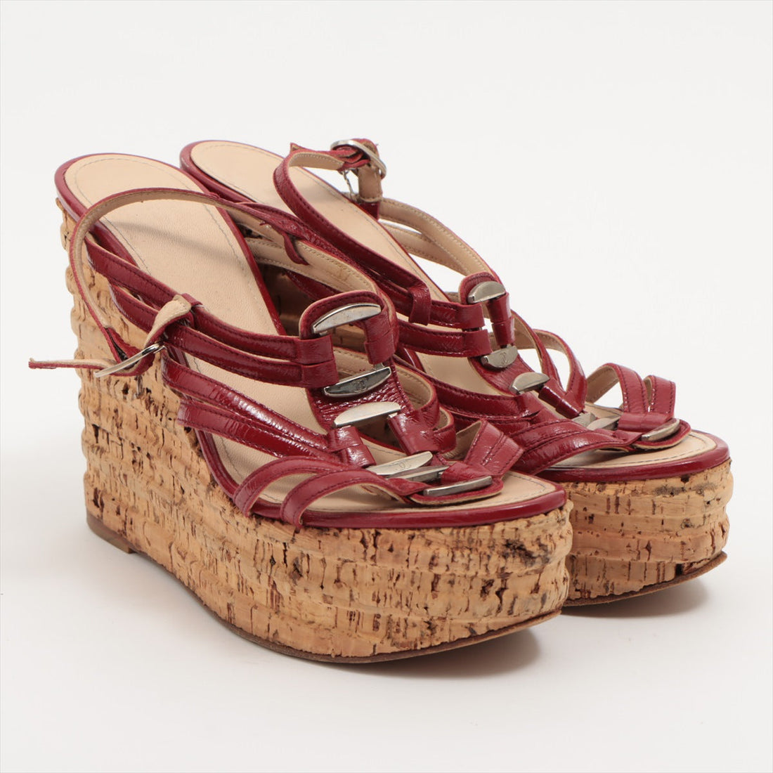 Chanel  Leather  Sandal 35 1/2  Red Ride