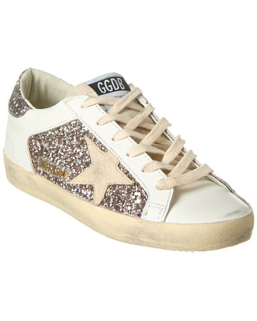 Golden Goose Superstar Leather & Glitter Sneaker