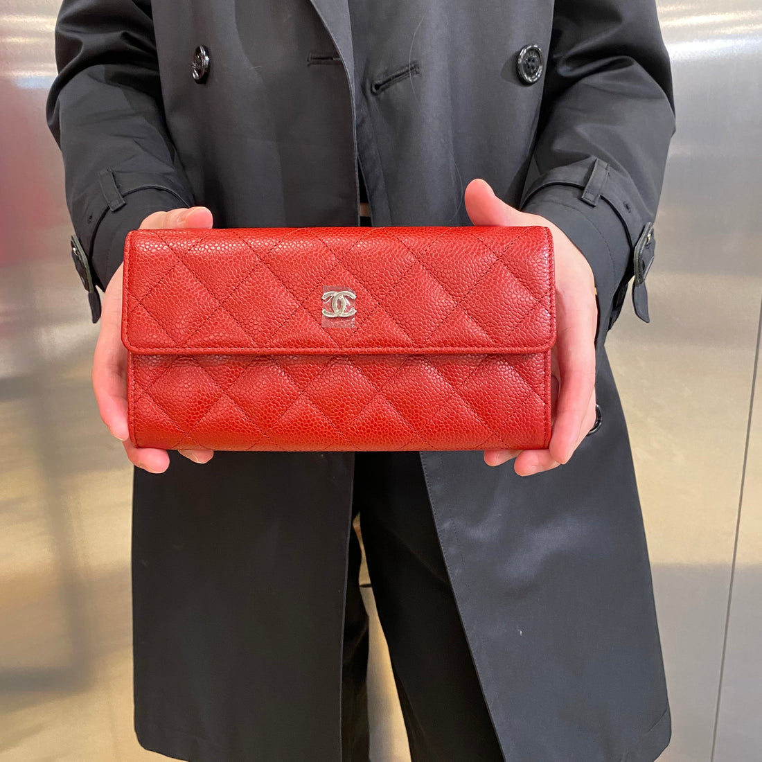 Chanel CC long flap wallet