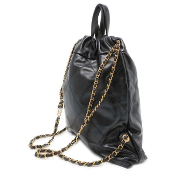 CHANEL CHANEL 22 Backpack BlackAS3859 Shiny Calf Leather