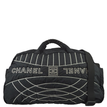 Chanel Black Nylon Sport Line Duffle Gym Bag