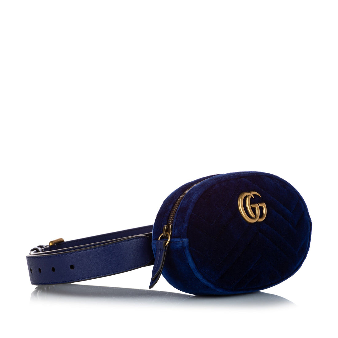 Gucci GG Marmont blue Velvet Belt Bag ()