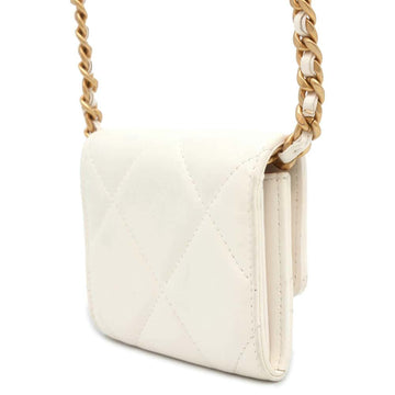 CHANEL 19 Chain flap Coin purse WhiteAP1787 Lambskin